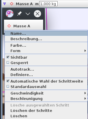 Tracker Track Menü
