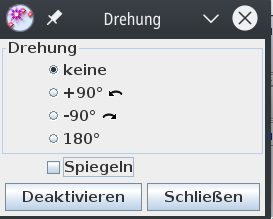 Tracker Drehung Fenster