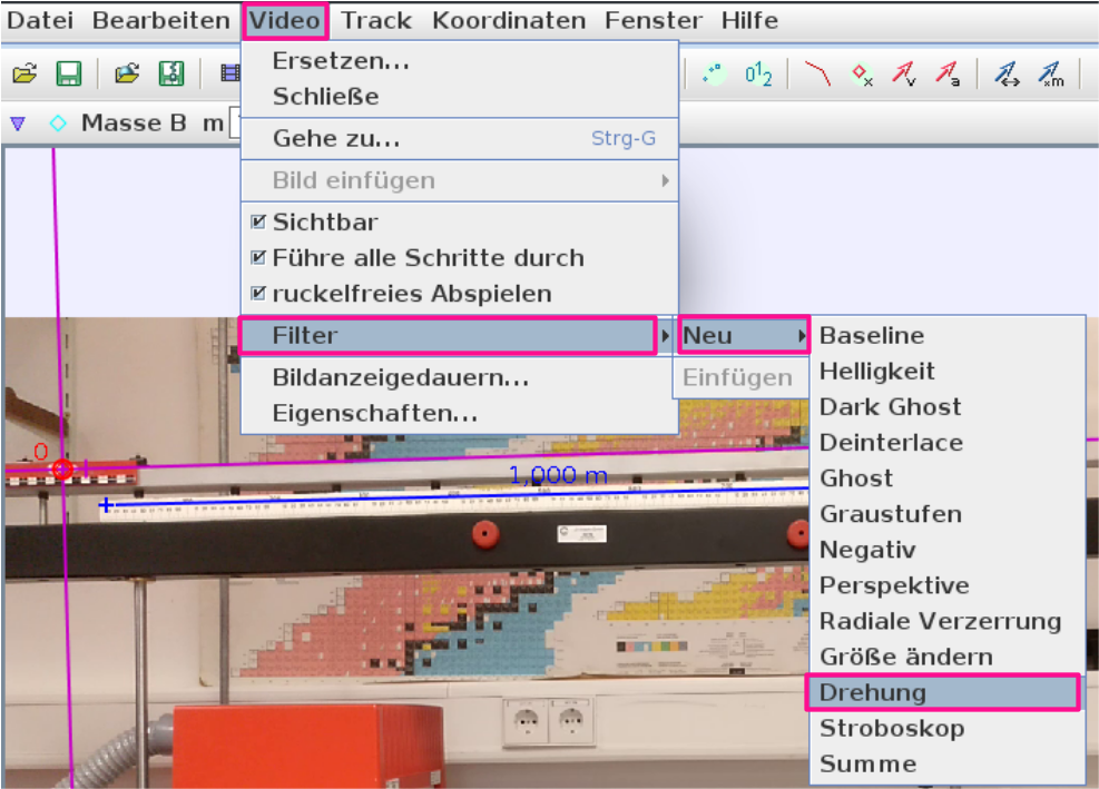 Tracker Video Drehen