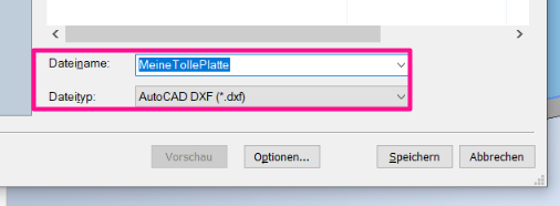 Export Fenster