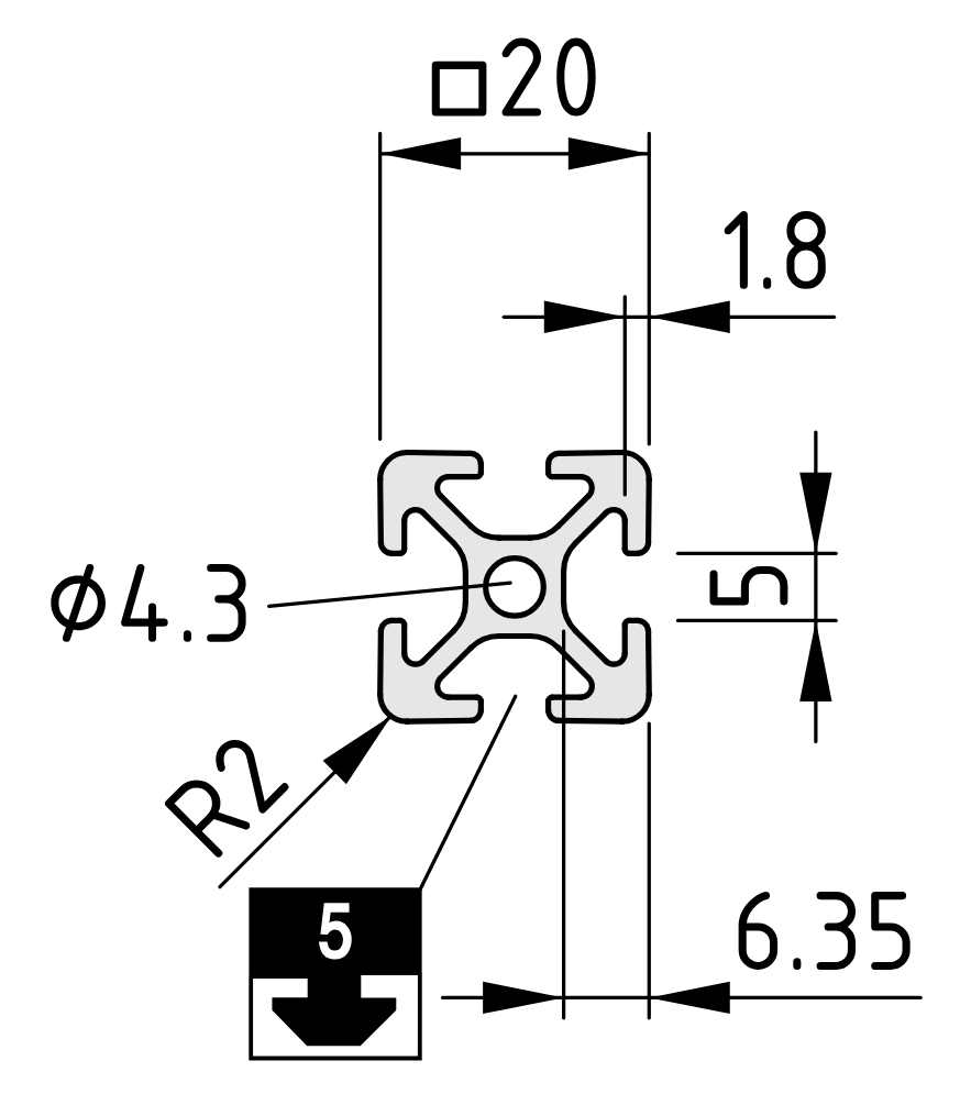 Querschnitt ITEM5 Profil