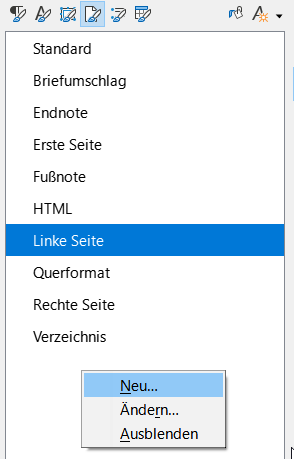 Neue Seitenvorlage