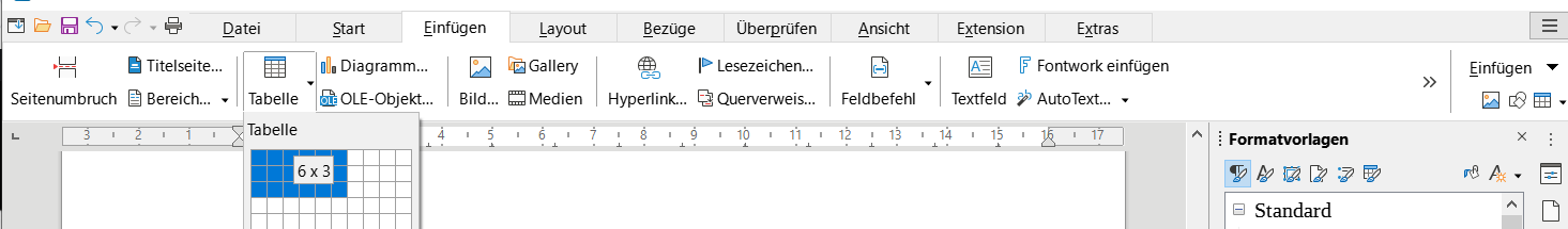 Tabelle einfügen
