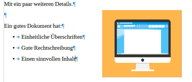 Writer: Beispiel eines eingefügten Bilds