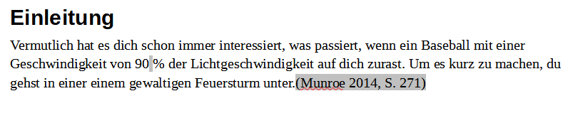 Zitierter Absatz in LibreOffice Writer
