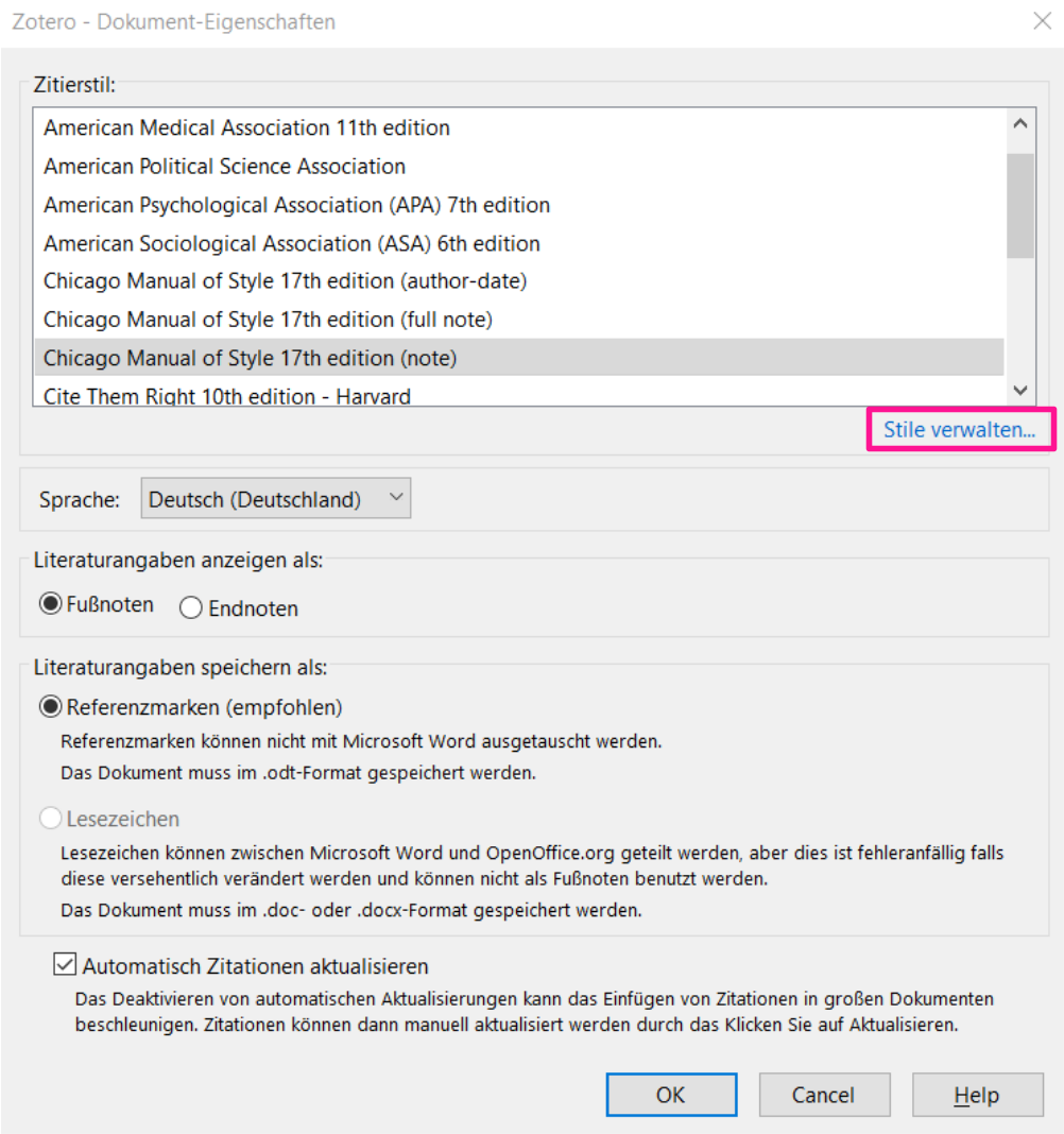 LO Dokument-Eigenschaften Zotero